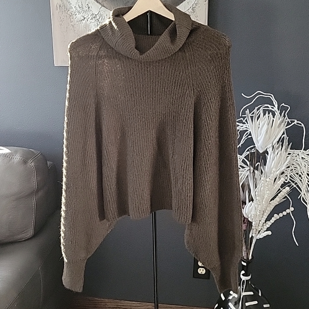 LUSH cropped turtleneck sweater